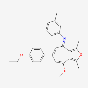 (E)-N-(6-(4-ethoxyphenyl)-8-methoxy-1,3-dimethyl-4H-cyclohepta[c]furan-4-ylidene)-3-methylaniline