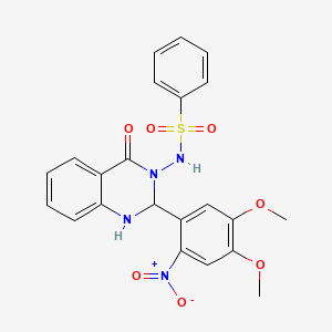 N-[2-(4,5-dimethoxy-2-nitrophenyl)-4-oxo-1,4-dihydroquinazolin-3(2H)-yl]benzenesulfonamide