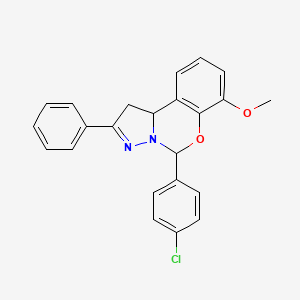 molecular formula C23H19ClN2O2 B15026569 5-(4-Chlorophenyl)-7-methoxy-2-phenyl-1,10b-dihydropyrazolo[1,5-c][1,3]benzoxazine 