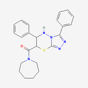 molecular formula C23H25N5OS B15026571 azepan-1-yl(3,6-diphenyl-6,7-dihydro-5H-[1,2,4]triazolo[3,4-b][1,3,4]thiadiazin-7-yl)methanone 