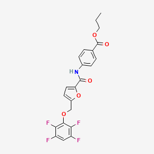 molecular formula C22H17F4NO5 B15026572 Propyl 4-[({5-[(2,3,5,6-tetrafluorophenoxy)methyl]furan-2-yl}carbonyl)amino]benzoate 