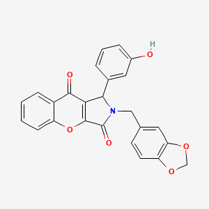 2-(1,3-Benzodioxol-5-ylmethyl)-1-(3-hydroxyphenyl)-1,2-dihydrochromeno[2,3-c]pyrrole-3,9-dione