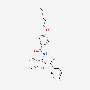 N-[2-(4-methylbenzoyl)-1-benzofuran-3-yl]-4-(pentyloxy)benzamide