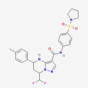 7-(difluoromethyl)-5-(4-methylphenyl)-N-[4-(pyrrolidin-1-ylsulfonyl)phenyl]-4,5,6,7-tetrahydropyrazolo[1,5-a]pyrimidine-3-carboxamide