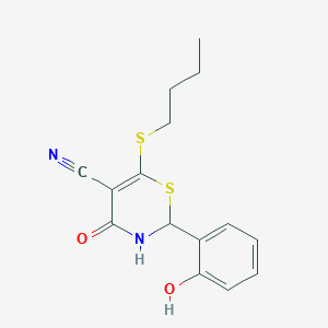 6-(Butylsulfanyl)-2-(2-hydroxyphenyl)-4-oxo-3,4-dihydro-2H-1,3-thiazine-5-carbonitrile