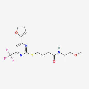 4-{[4-(furan-2-yl)-6-(trifluoromethyl)pyrimidin-2-yl]sulfanyl}-N-(1-methoxypropan-2-yl)butanamide