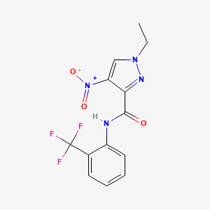 1-ethyl-4-nitro-N-[2-(trifluoromethyl)phenyl]-1H-pyrazole-3-carboxamide