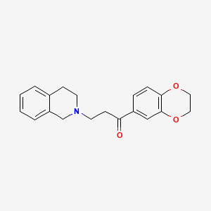 molecular formula C20H21NO3 B15026752 1-(2,3-dihydro-1,4-benzodioxin-6-yl)-3-(3,4-dihydroisoquinolin-2(1H)-yl)propan-1-one 