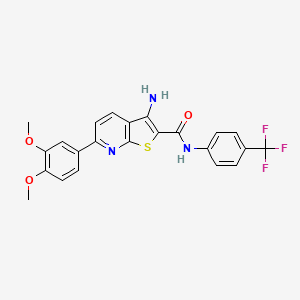 3-amino-6-(3,4-dimethoxyphenyl)-N-[4-(trifluoromethyl)phenyl]thieno[2,3-b]pyridine-2-carboxamide