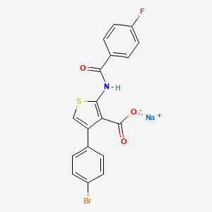 molecular formula C18H10BrFNNaO3S B1502676 Sodium 4-(4-bromophenyl)-2-(4-fluorobenzamido)thiophene-3-carboxylate CAS No. 1133104-47-8