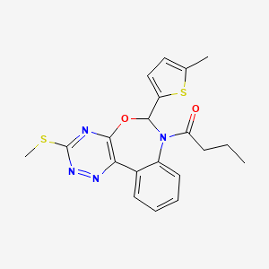 1-[3-(methylsulfanyl)-6-(5-methylthiophen-2-yl)[1,2,4]triazino[5,6-d][3,1]benzoxazepin-7(6H)-yl]butan-1-one