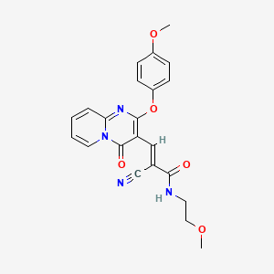 molecular formula C22H20N4O5 B15026800 (2E)-2-cyano-N-(2-methoxyethyl)-3-[2-(4-methoxyphenoxy)-4-oxo-4H-pyrido[1,2-a]pyrimidin-3-yl]prop-2-enamide 