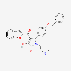 molecular formula C30H28N2O5 B15026816 4-(1-benzofuran-2-ylcarbonyl)-5-[4-(benzyloxy)phenyl]-1-[2-(dimethylamino)ethyl]-3-hydroxy-1,5-dihydro-2H-pyrrol-2-one 