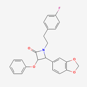 4-(1,3-Benzodioxol-5-yl)-1-[2-(4-fluorophenyl)ethyl]-3-phenoxyazetidin-2-one