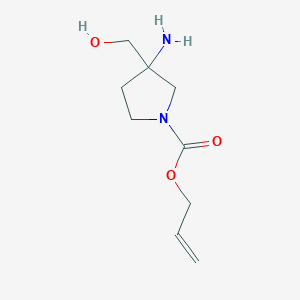 molecular formula C9H16N2O3 B1502684 Allyl 3-amino-3-(hydroxymethyl)pyrrolidine-1-carboxylate CAS No. 951625-99-3