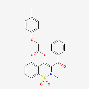 3-benzoyl-2-methyl-1,1-dioxido-2H-1,2-benzothiazin-4-yl (4-methylphenoxy)acetate