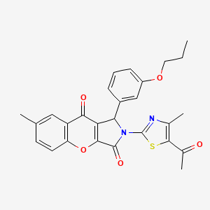 2-(5-Acetyl-4-methyl-1,3-thiazol-2-yl)-7-methyl-1-(3-propoxyphenyl)-1,2-dihydrochromeno[2,3-c]pyrrole-3,9-dione