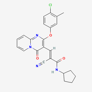 (2E)-3-[2-(4-chloro-3-methylphenoxy)-4-oxo-4H-pyrido[1,2-a]pyrimidin-3-yl]-2-cyano-N-cyclopentylprop-2-enamide