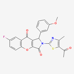 2-(5-Acetyl-4-methyl-1,3-thiazol-2-yl)-7-fluoro-1-(3-methoxyphenyl)-1,2-dihydrochromeno[2,3-c]pyrrole-3,9-dione