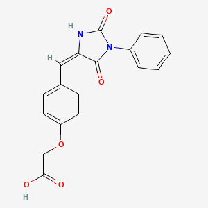 {4-[(E)-(2,5-dioxo-1-phenylimidazolidin-4-ylidene)methyl]phenoxy}acetic acid