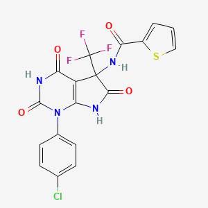 N-[1-(4-chlorophenyl)-4-hydroxy-2,6-dioxo-5-(trifluoromethyl)-2,5,6,7-tetrahydro-1H-pyrrolo[2,3-d]pyrimidin-5-yl]thiophene-2-carboxamide