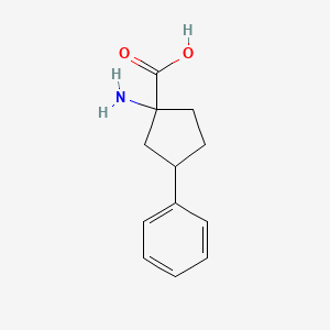 molecular formula C12H15NO2 B1502697 1-Amino-3-phenylcyclopentane-1-carboxylic acid CAS No. 388631-18-3