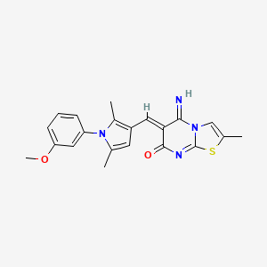 (6Z)-5-imino-6-{[1-(3-methoxyphenyl)-2,5-dimethyl-1H-pyrrol-3-yl]methylidene}-2-methyl-5,6-dihydro-7H-[1,3]thiazolo[3,2-a]pyrimidin-7-one