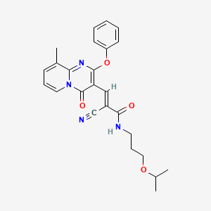 (2E)-2-Cyano-3-{9-methyl-4-oxo-2-phenoxy-4H-pyrido[1,2-A]pyrimidin-3-YL}-N-[3-(propan-2-yloxy)propyl]prop-2-enamide