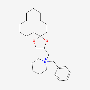 molecular formula C27H44NO2+ B15027042 1-Benzyl-1-(1,4-dioxaspiro[4.11]hexadec-2-ylmethyl)piperidinium 