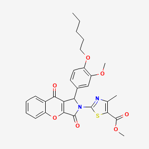 molecular formula C29H28N2O7S B15027043 methyl 2-{1-[3-methoxy-4-(pentyloxy)phenyl]-3,9-dioxo-3,9-dihydrochromeno[2,3-c]pyrrol-2(1H)-yl}-4-methyl-1,3-thiazole-5-carboxylate 