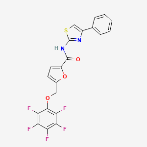 5-[(2,3,4,5,6-pentafluorophenoxy)methyl]-N-(4-phenyl-1,3-thiazol-2-yl)furan-2-carboxamide