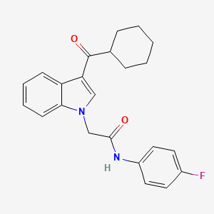 2-[3-(cyclohexylcarbonyl)-1H-indol-1-yl]-N-(4-fluorophenyl)acetamide