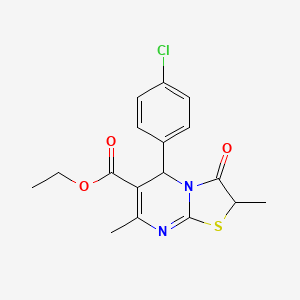 ethyl 5-(4-chlorophenyl)-2,7-dimethyl-3-oxo-2,3-dihydro-5H-[1,3]thiazolo[3,2-a]pyrimidine-6-carboxylate