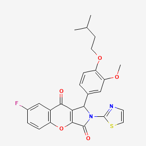 molecular formula C26H23FN2O5S B15027109 7-Fluoro-1-[3-methoxy-4-(3-methylbutoxy)phenyl]-2-(1,3-thiazol-2-yl)-1,2-dihydrochromeno[2,3-c]pyrrole-3,9-dione 