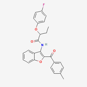 2-(4-fluorophenoxy)-N-[2-(4-methylbenzoyl)-1-benzofuran-3-yl]butanamide