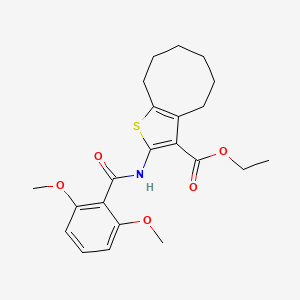 molecular formula C22H27NO5S B15027153 Ethyl 2-{[(2,6-dimethoxyphenyl)carbonyl]amino}-4,5,6,7,8,9-hexahydrocycloocta[b]thiophene-3-carboxylate 