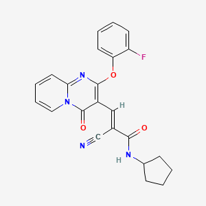 molecular formula C23H19FN4O3 B15027161 (2E)-2-cyano-N-cyclopentyl-3-[2-(2-fluorophenoxy)-4-oxo-4H-pyrido[1,2-a]pyrimidin-3-yl]prop-2-enamide 