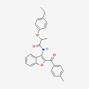 2-(4-ethylphenoxy)-N-[2-(4-methylbenzoyl)-1-benzofuran-3-yl]propanamide