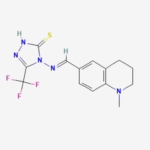 4H-[1,2,4]Triazole-3-thiol, 4-[(1-methyl-1,2,3,4-tetrahydroquinolin-6-ylmethylene)amino]-5-trifluoromethyl-