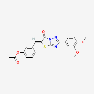 3-{(Z)-[2-(3,4-dimethoxyphenyl)-6-oxo[1,3]thiazolo[3,2-b][1,2,4]triazol-5(6H)-ylidene]methyl}phenyl acetate