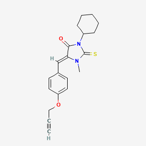 (5Z)-3-cyclohexyl-1-methyl-5-[4-(prop-2-yn-1-yloxy)benzylidene]-2-thioxoimidazolidin-4-one