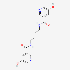 molecular formula C16H18N4O4 B15027228 N,N'-butane-1,4-diylbis(5-hydroxypyridine-3-carboxamide) 