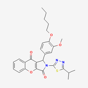 1-[3-Methoxy-4-(pentyloxy)phenyl]-2-[5-(propan-2-yl)-1,3,4-thiadiazol-2-yl]-1,2-dihydrochromeno[2,3-c]pyrrole-3,9-dione