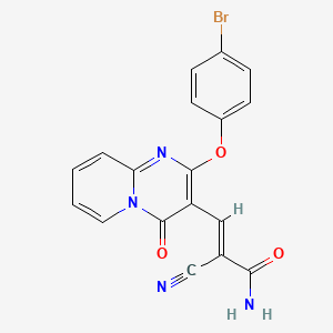 (2E)-3-[2-(4-bromophenoxy)-4-oxo-4H-pyrido[1,2-a]pyrimidin-3-yl]-2-cyanoprop-2-enamide