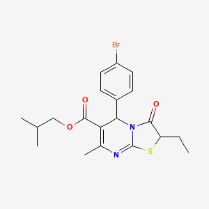 2-methylpropyl 5-(4-bromophenyl)-2-ethyl-7-methyl-3-oxo-2,3-dihydro-5H-[1,3]thiazolo[3,2-a]pyrimidine-6-carboxylate