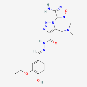 1-(4-amino-1,2,5-oxadiazol-3-yl)-5-[(dimethylamino)methyl]-N'-[(E)-(3-ethoxy-4-hydroxyphenyl)methylidene]-1H-1,2,3-triazole-4-carbohydrazide