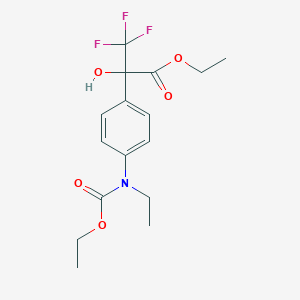 molecular formula C16H20F3NO5 B15027298 Ethyl 2-{4-[(ethoxycarbonyl)(ethyl)amino]phenyl}-3,3,3-trifluoro-2-hydroxypropanoate 