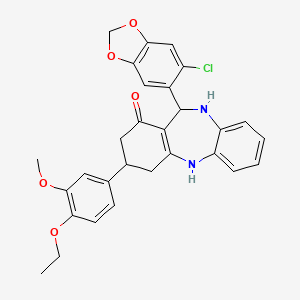 11-(6-chloro-1,3-benzodioxol-5-yl)-3-(4-ethoxy-3-methoxyphenyl)-2,3,4,5,10,11-hexahydro-1H-dibenzo[b,e][1,4]diazepin-1-one