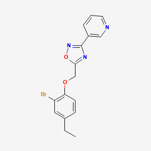 3-{5-[(2-Bromo-4-ethylphenoxy)methyl]-1,2,4-oxadiazol-3-yl}pyridine