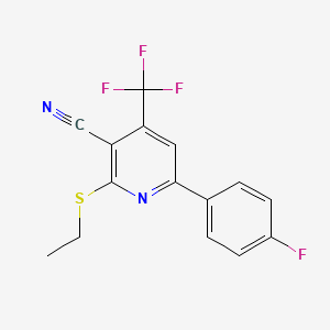 2-(Ethylsulfanyl)-6-(4-fluorophenyl)-4-(trifluoromethyl)pyridine-3-carbonitrile